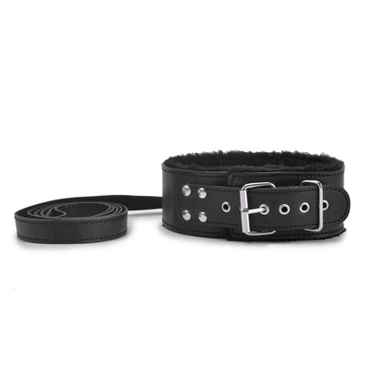 Plush Leather Collar &amp; Leash