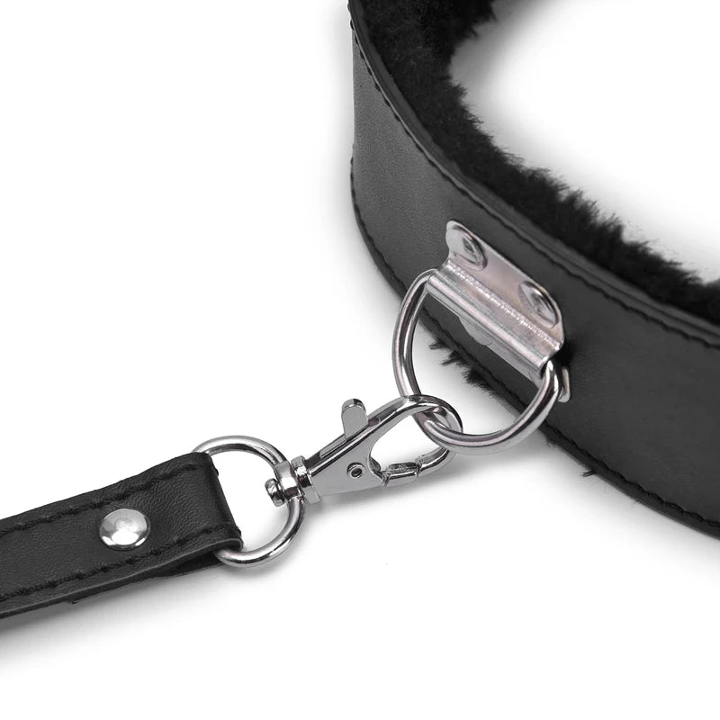 Plush Leather Collar &amp; Leash