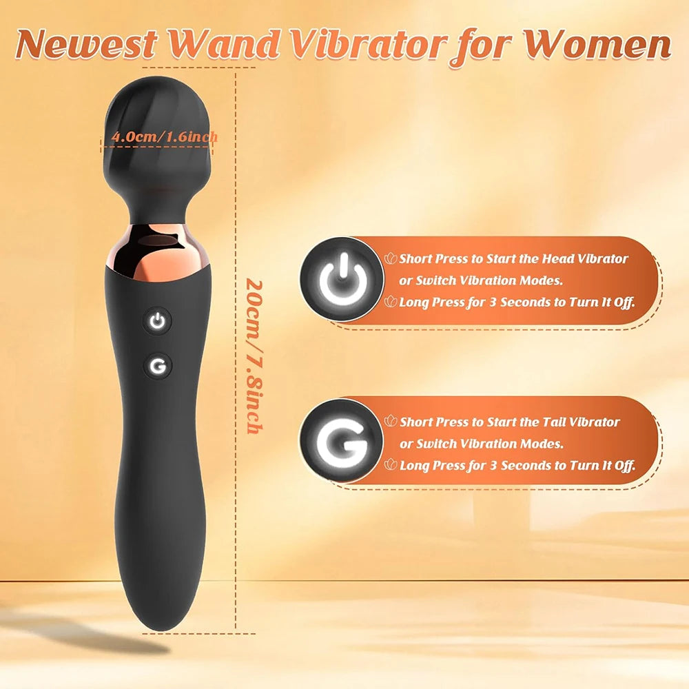 Dual-End Magic Wand Vibrator